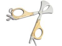 Multi-task cigar scissors with gold teflon finish